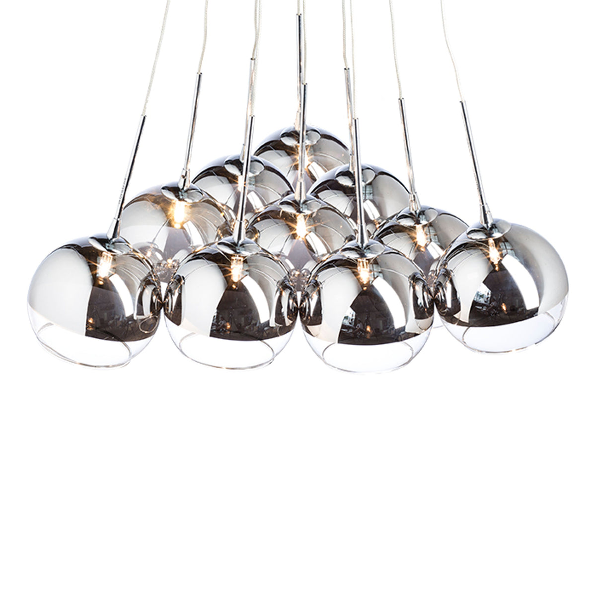 RENDL pendant lamp ASTRAL pendant  chrome-tinted glass/clear glass 230V/12V G4 10x20W R10513 1