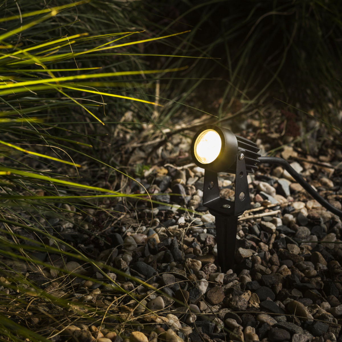RENDL outdoor lamp GUN on spike black 230V LED 3x1W 30° IP65 3000K R10530 3