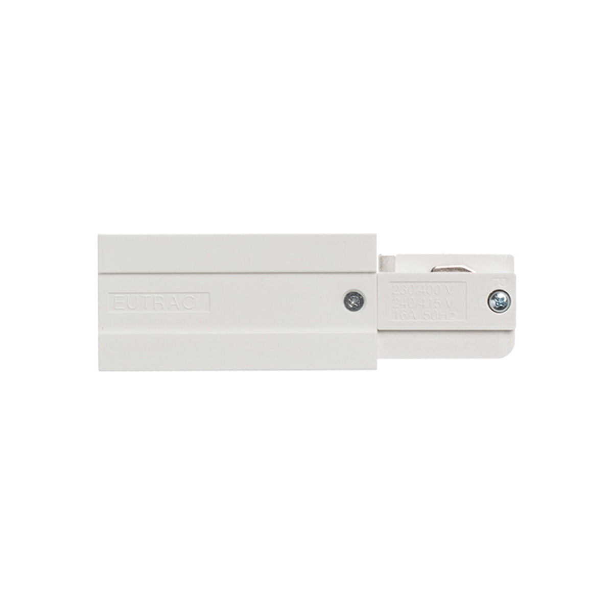 RENDL 3-circuit track system EUTRAC feed-in, polarity right white  230V  R11311 2