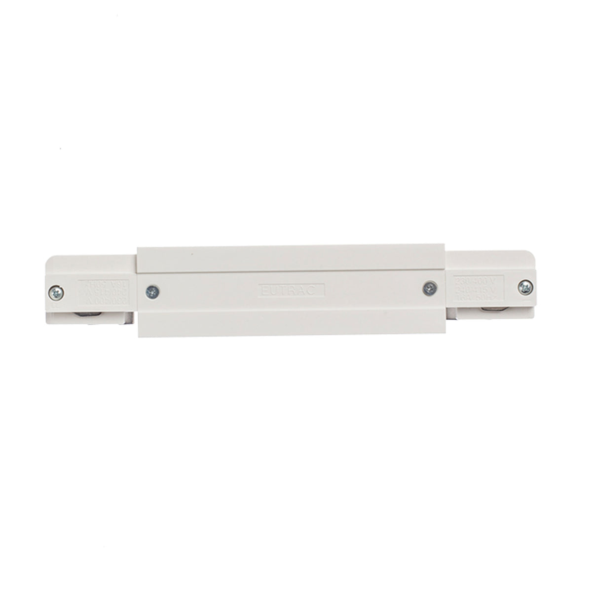 RENDL 3-circuit track system EUTRAC straight connector with feed-in white 230V  R11320 2