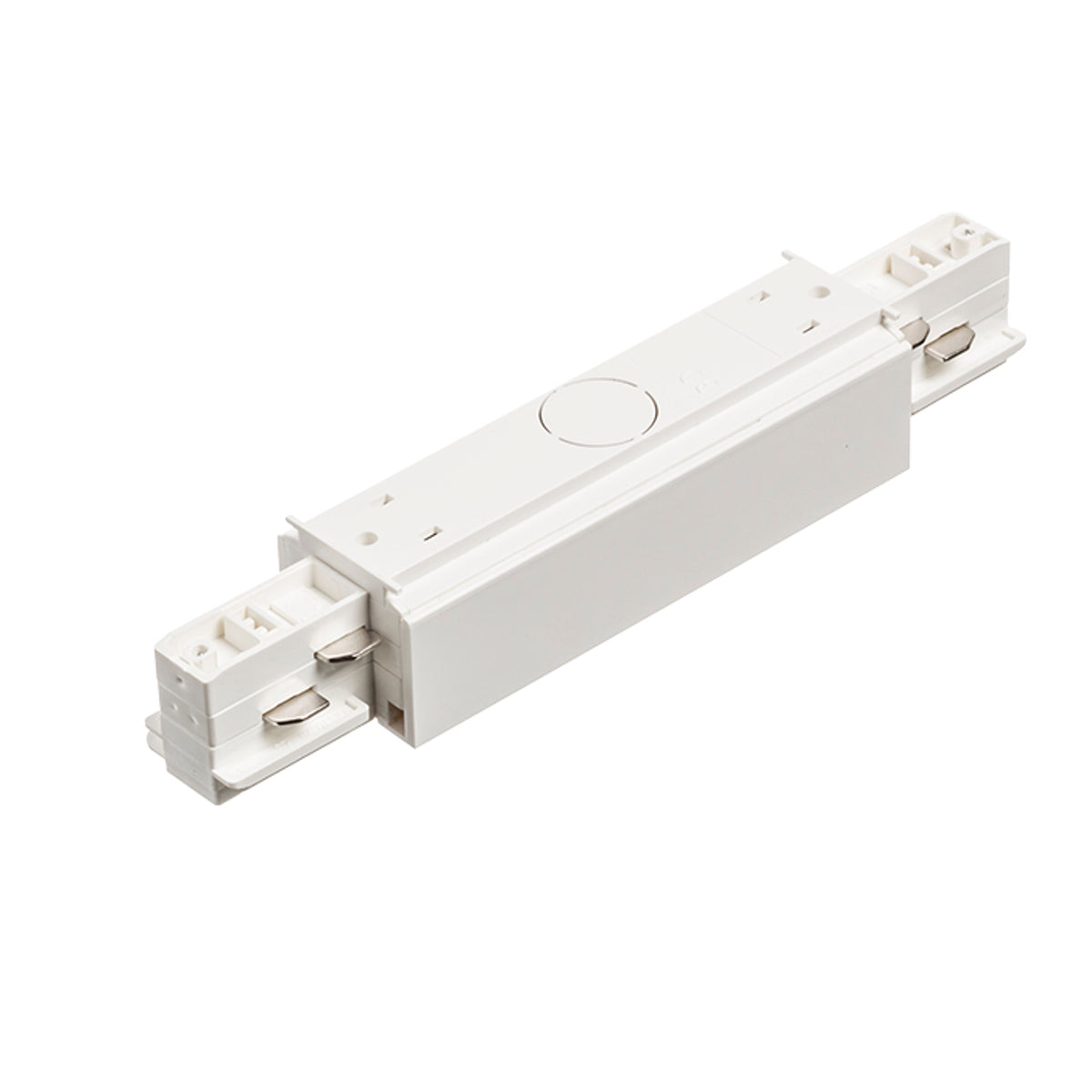 RENDL 3-circuit track system EUTRAC straight connector with feed-in white 230V  R11320 3