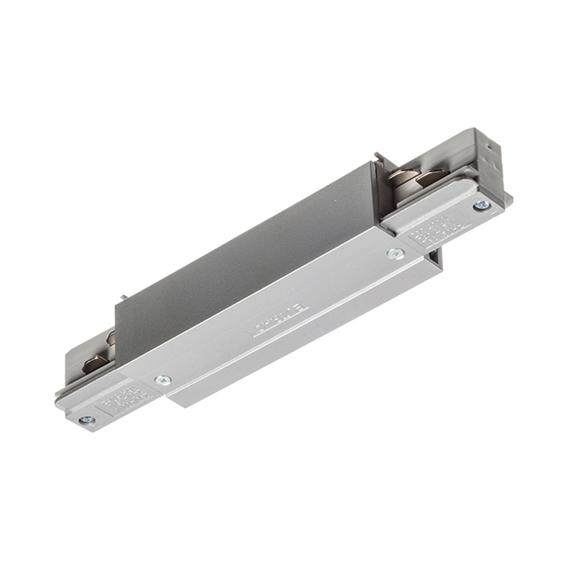 RENDL 3-circuit track system EUTRAC straight connector with feed-in silver grey  230V  R11322 1