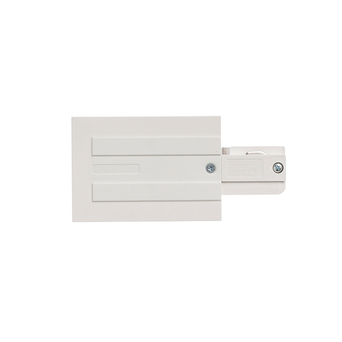 RENDL 3-circuit track system EUTRAC feed-in for recessed 3-circuit tracks, polarity right white 230V  R11341 3