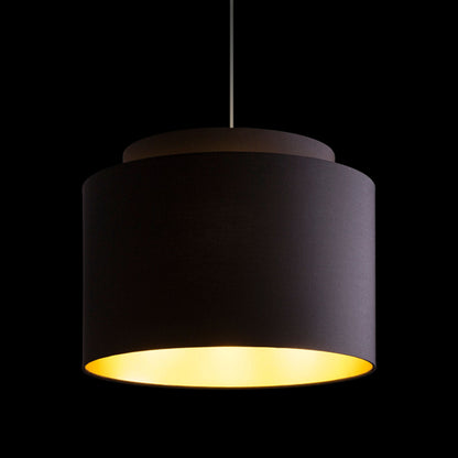 RENDL shades, shade bases, pendent sets DOUBLE 40/30 shade Polycotton black/golden foil max. 23W R11461 3