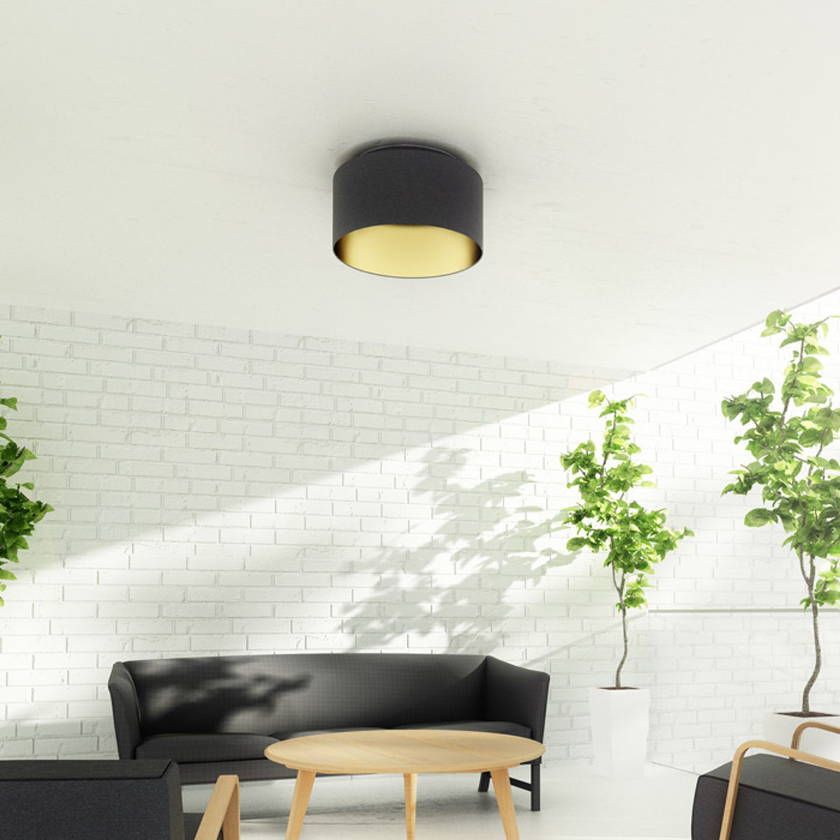 RENDL shades, shade bases, pendent sets DOUBLE 40/30 shade Polycotton black/golden foil max. 23W R11461 5