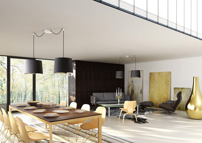 RENDL shades, shade bases, pendent sets ASPRO 40/30 shade Polycotton black/golden foil max. 23W R11467 8