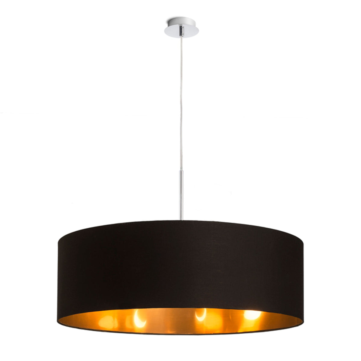RENDL shades, shade bases, pendent sets RON 60/19 shade Polycotton black/copper foil max. 23W R11479 2