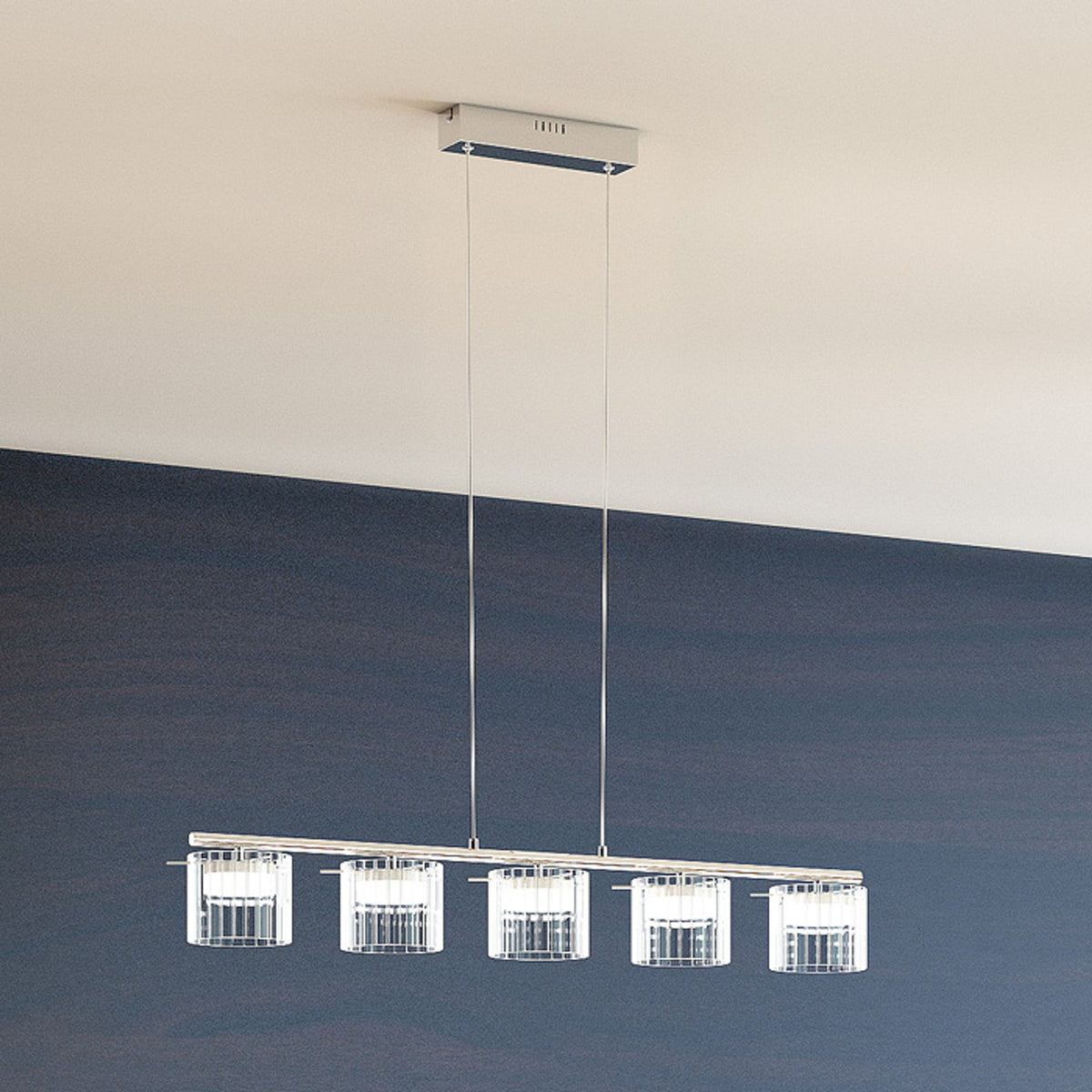 RENDL pendant lamp ESTRA V pendant white clear glass 230V LED 5x5W  3000K R11678 4