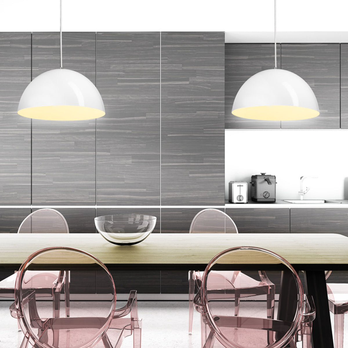 RENDL pendant lamp MONROE 40 pendant shiny white/white  230V LED E27 30W R11707 3