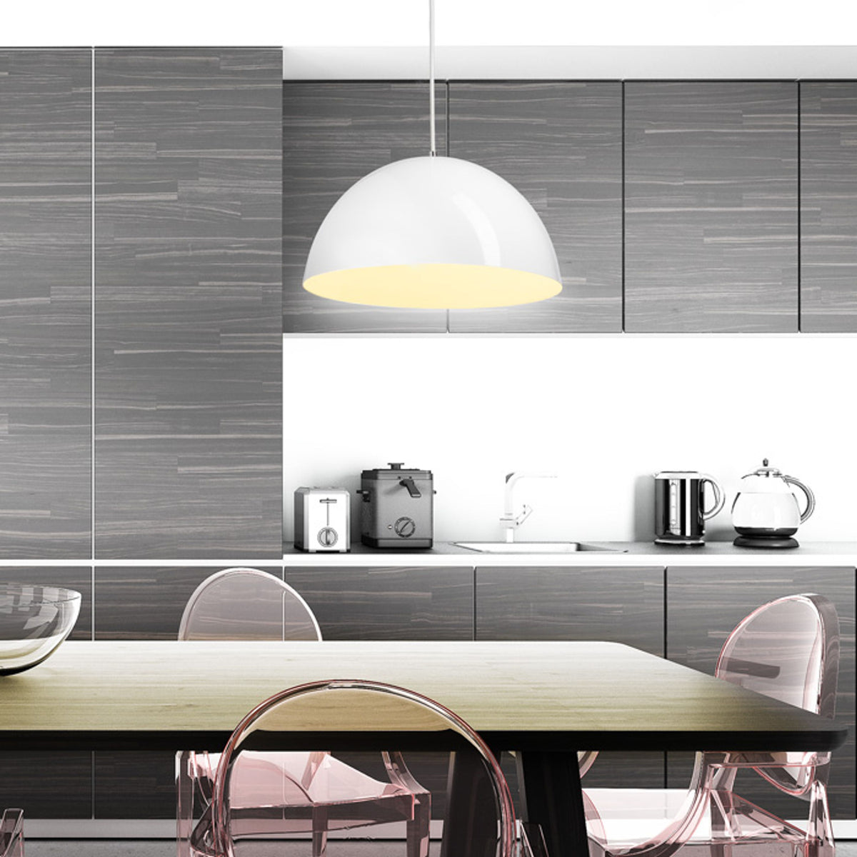RENDL pendant lamp MONROE 40 pendant shiny white/white  230V LED E27 30W R11707 7