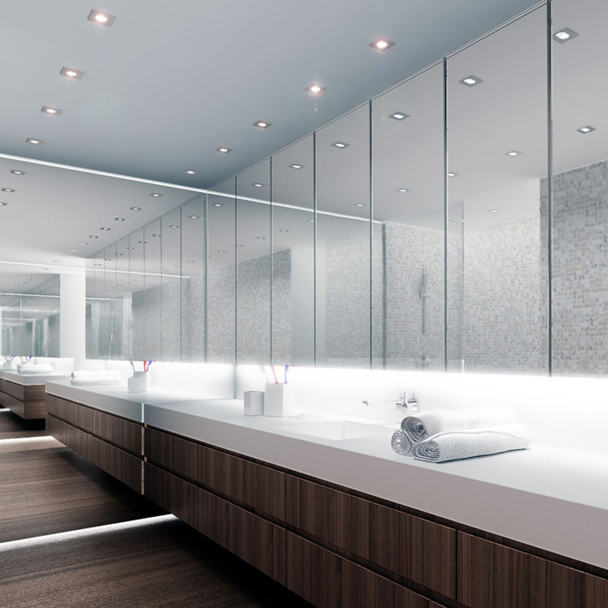 RENDL recessed light SPLASH SQ recessed  chrome 230V LED GU10 8W IP65 R11735 3