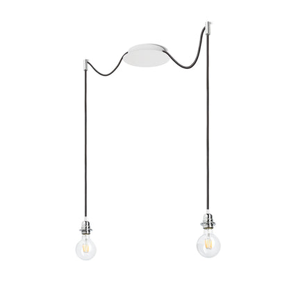 RENDL shades, shade bases, pendent sets KOMBIX 2 pendant set WB+BC+CHF   230V LED E27 2x15W R11778 1