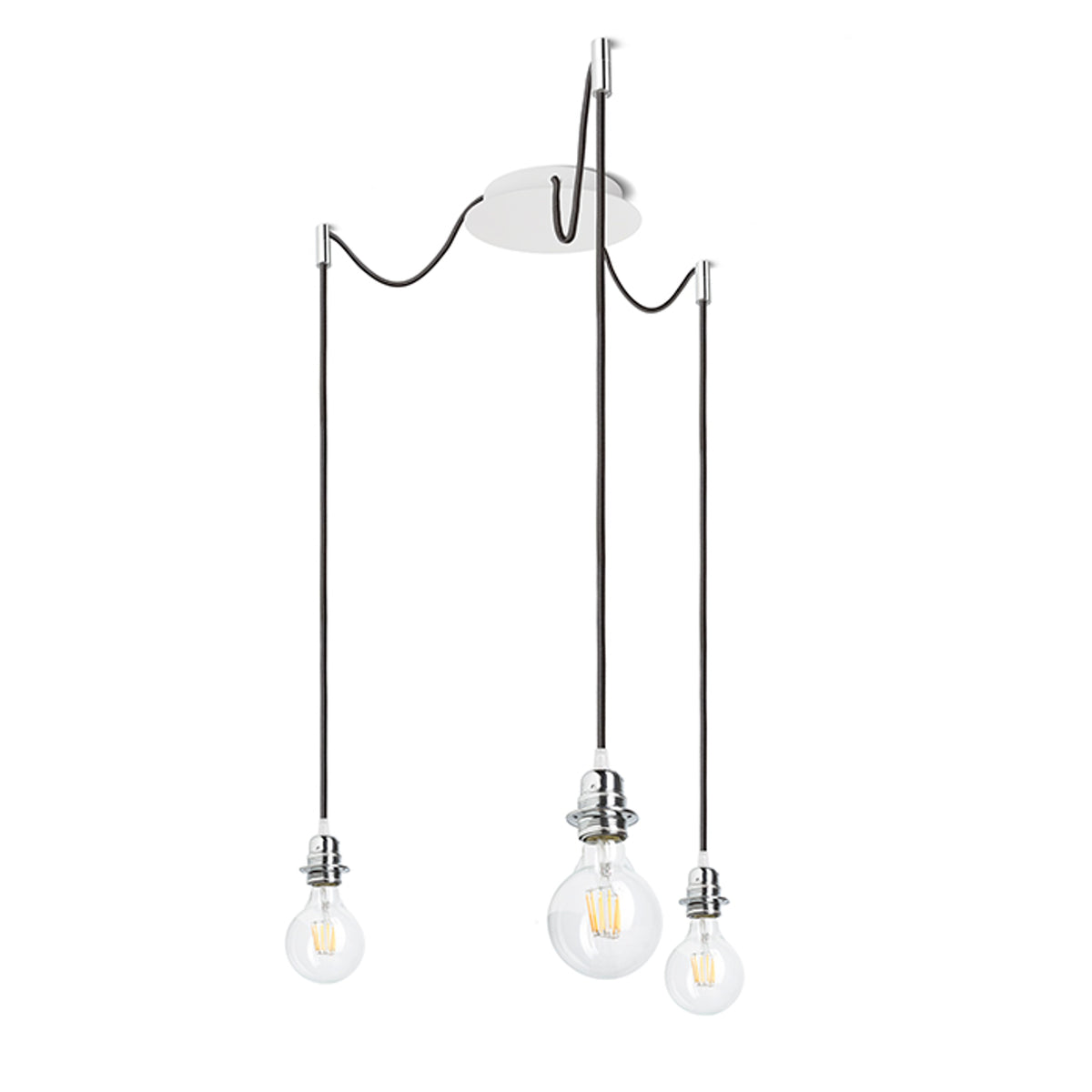 RENDL shades, shade bases, pendent sets KOMBIX 3 pendant set WB+BC+CHF   230V LED E27 3x15W R11779 1