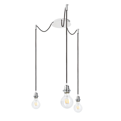 RENDL shades, shade bases, pendent sets KOMBIX 3 pendant set WB+BC+CHF   230V LED E27 3x15W R11779 1