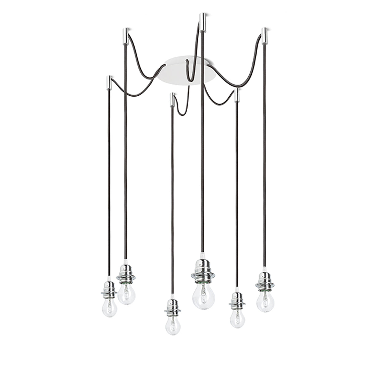 RENDL shades, shade bases, pendent sets KOMBIX 6 pendant set WB+BC+CHF   230V LED E27 6x15W R11780 1