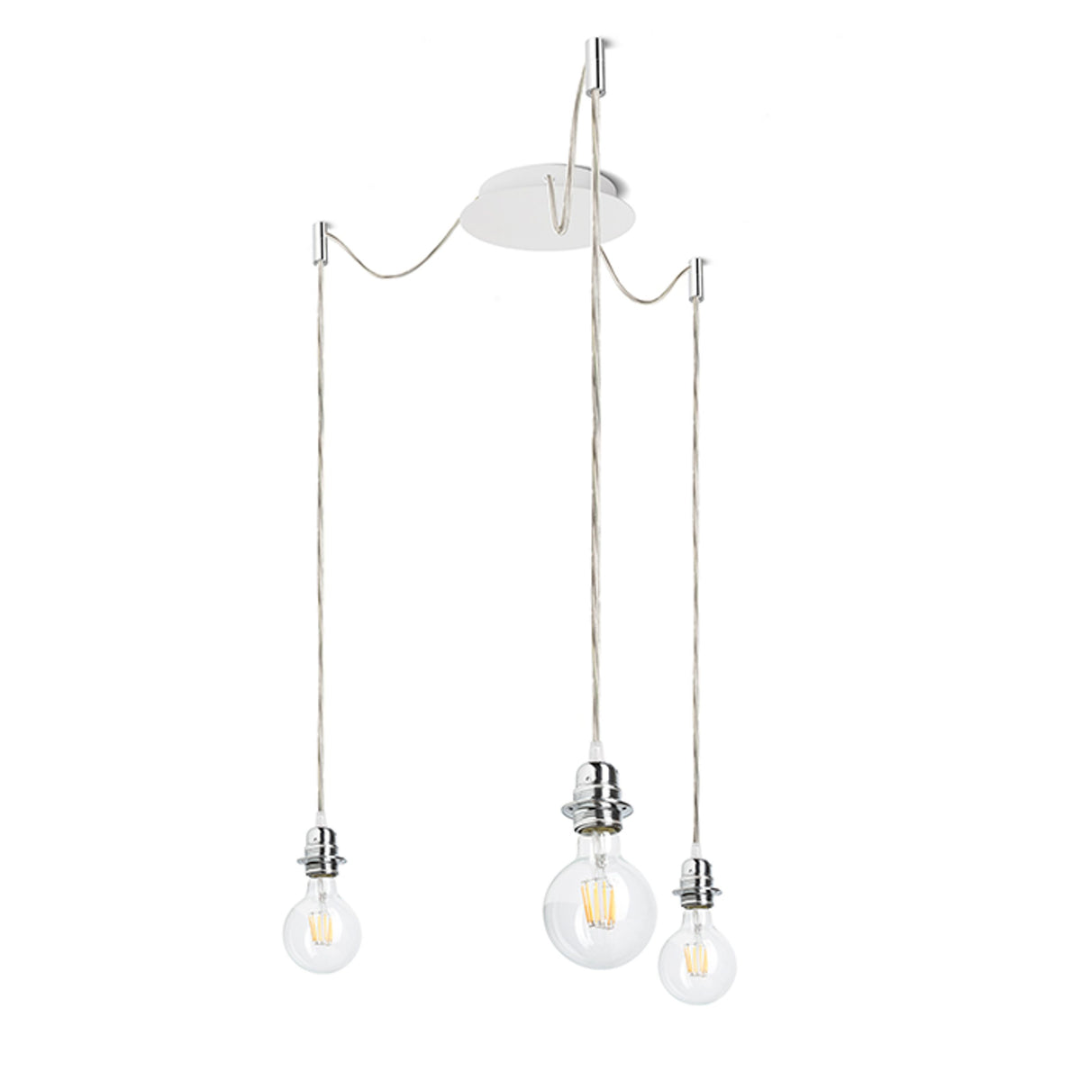 RENDL shades, shade bases, pendent sets KOMBIX 3 pendant set WB+TC+CHF   230V LED E27 3x15W R11782 1
