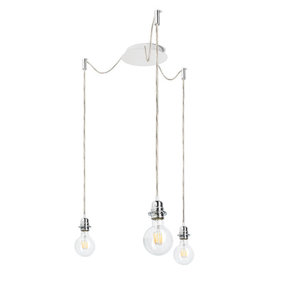 RENDL shades, shade bases, pendent sets KOMBIX 3 pendant set WB+TC+CHF   230V LED E27 3x15W R11782 1