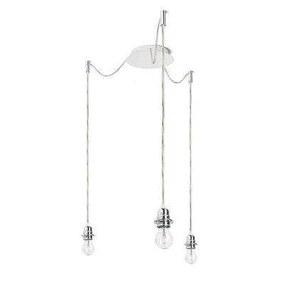 RENDL shades, shade bases, pendent sets KOMBIX 3 pendant set WB+TC+CHF   230V LED E27 3x15W R11782 2