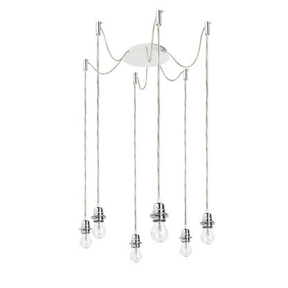 RENDL shades, shade bases, pendent sets KOMBIX 6 pendant set WB+TC+CHF   230V LED E27 6x15W R11783 4