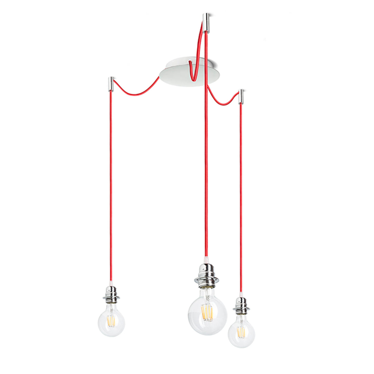 RENDL shades, shade bases, pendent sets KOMBIX 3 pendant set CHB+RC+CHF   230V LED E27 3x15W R11785 1