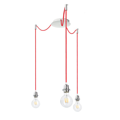RENDL shades, shade bases, pendent sets KOMBIX 3 pendant set CHB+RC+CHF   230V LED E27 3x15W R11785 1