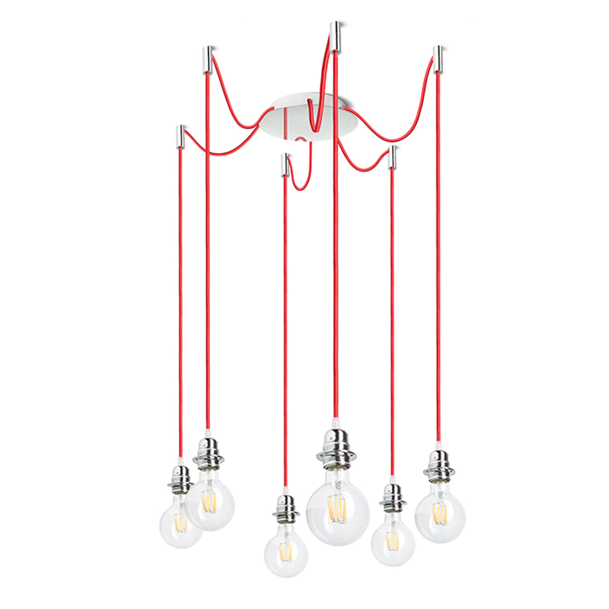 RENDL shades, shade bases, pendent sets KOMBIX 6 pendant set CHB+RC+CHF   230V LED E27 6x15W R11786 1