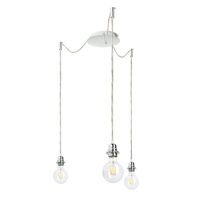 RENDL shades, shade bases, pendent sets KOMBIX 3 pendant set CHB+TC+CHF   230V LED E27 3x15W R11788 1