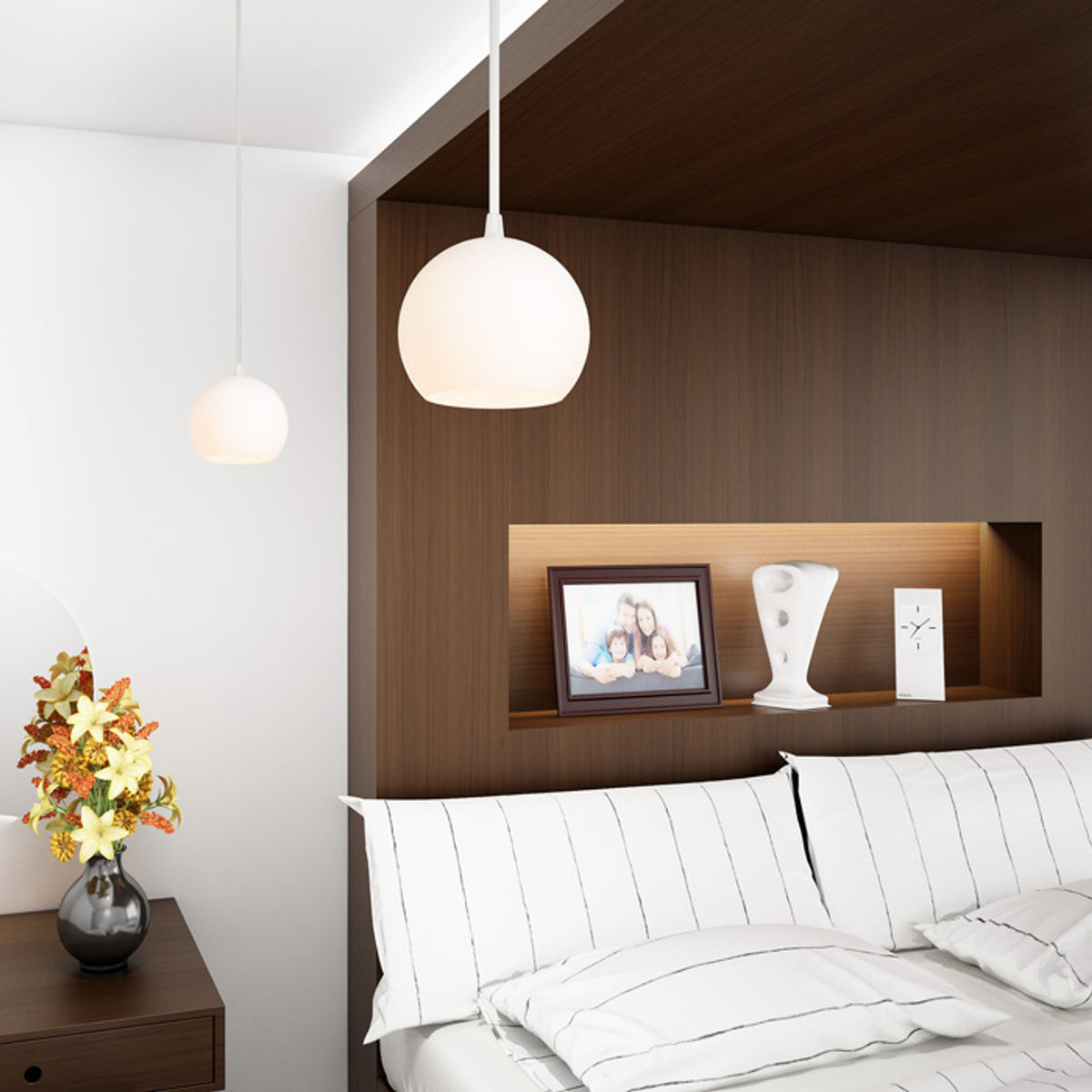 RENDL pendant lamp COPA pendant  opal-colored glass 230V LED E27 11W R11823 4