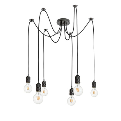 RENDL pendant lamp CINDY VI pendant black  230V LED E27 6x15W R12054 1