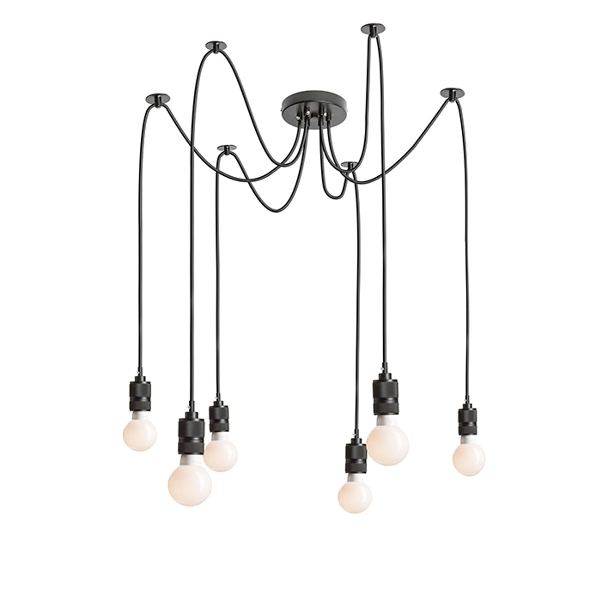 RENDL pendant lamp CINDY VI pendant black  230V LED E27 6x15W R12054 2