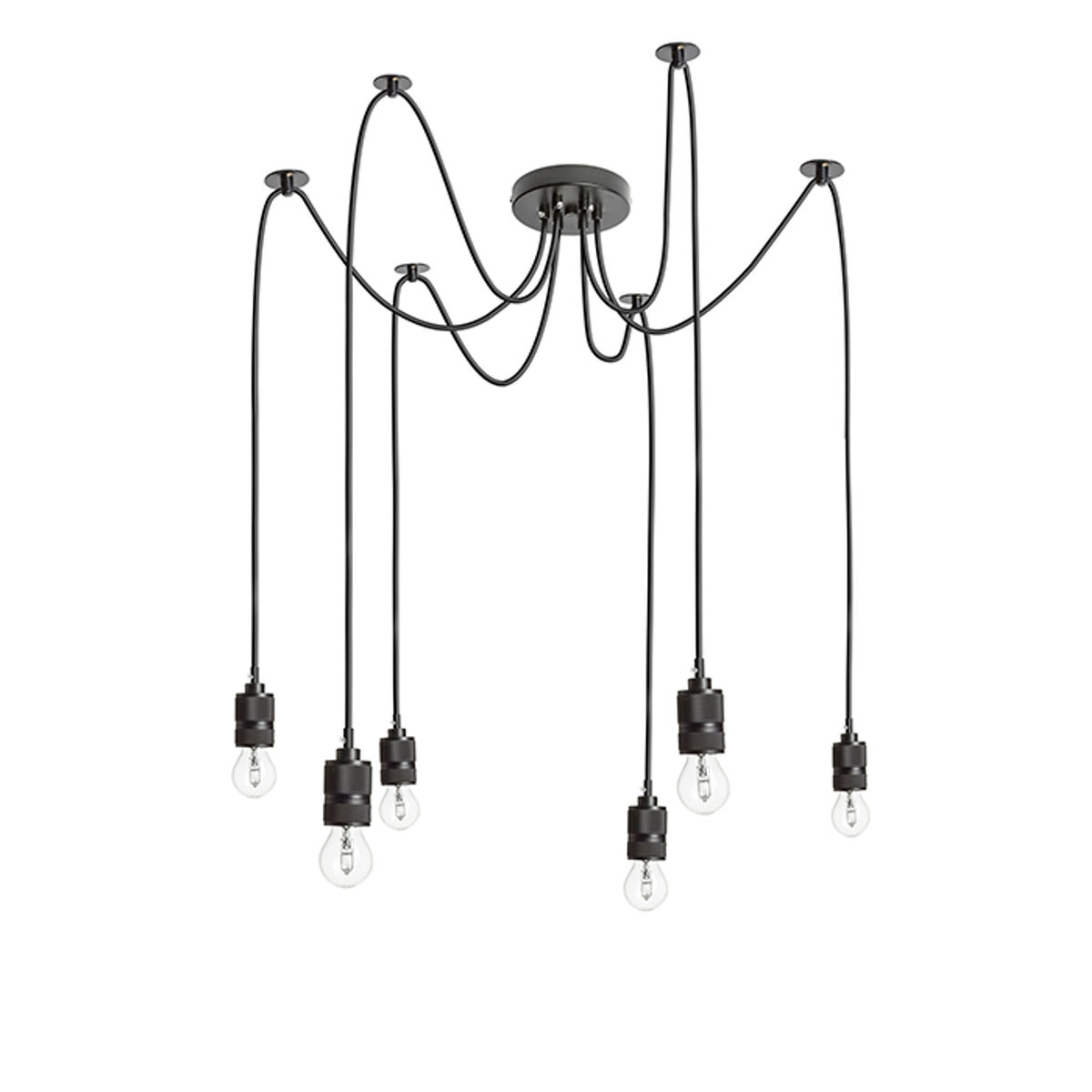 RENDL pendant lamp CINDY VI pendant black  230V LED E27 6x15W R12054 5