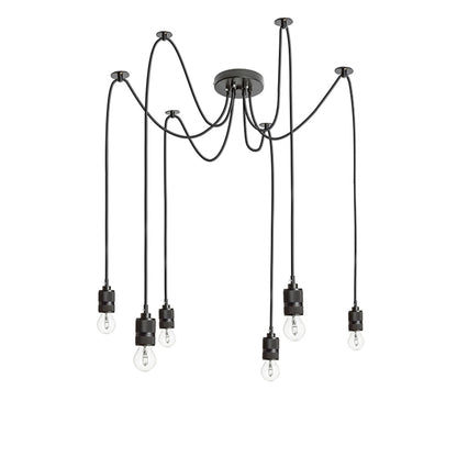 RENDL pendant lamp CINDY VI pendant black  230V LED E27 6x15W R12054 5