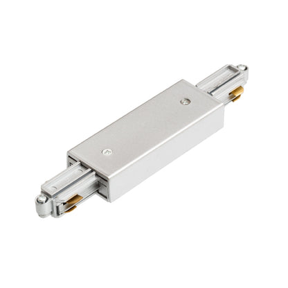 RENDL 1-circuit track system 1F straight connector with feed-in silver grey  230V  R12265 1