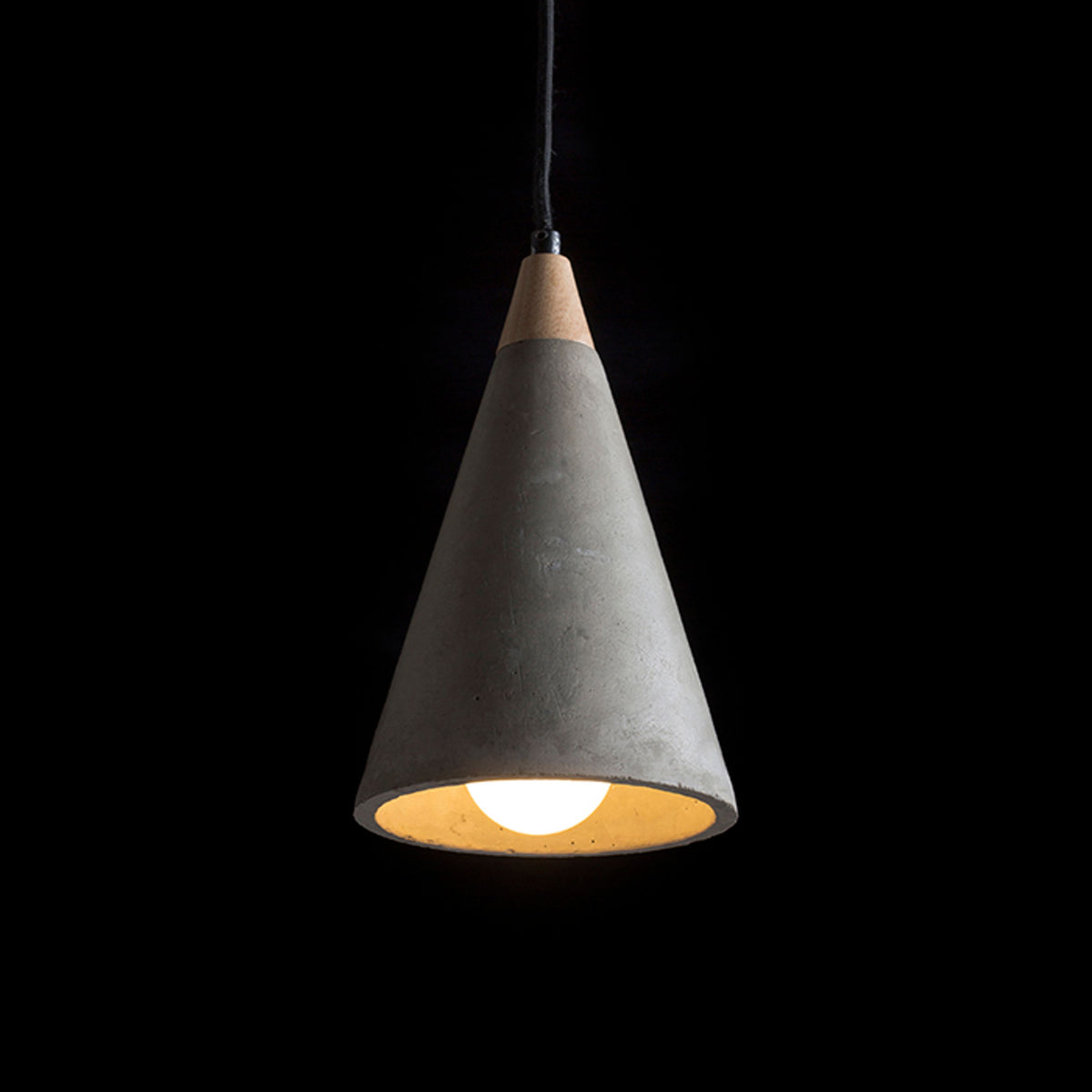 RENDL pendant lamp HEIDI pendant  concrete/wood 230V LED E27 11W R12380 3