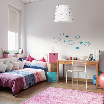 RENDL shades, shade bases, pendent sets DELISA 35/30 shade white buttons  max. 28W R12389 2
