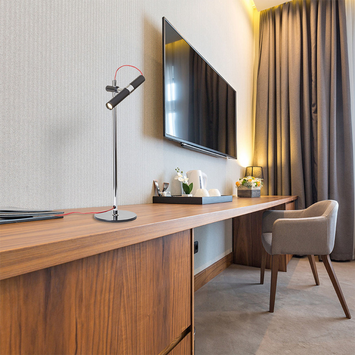 RENDL table lamp VIPER TL black chrome 230V LED 3W 60° 3000K R12462 3