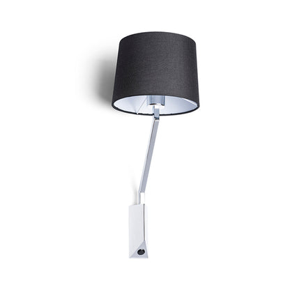 RENDL Outlet SHARP wall black chrome 230V LED E27 15W R12481 1
