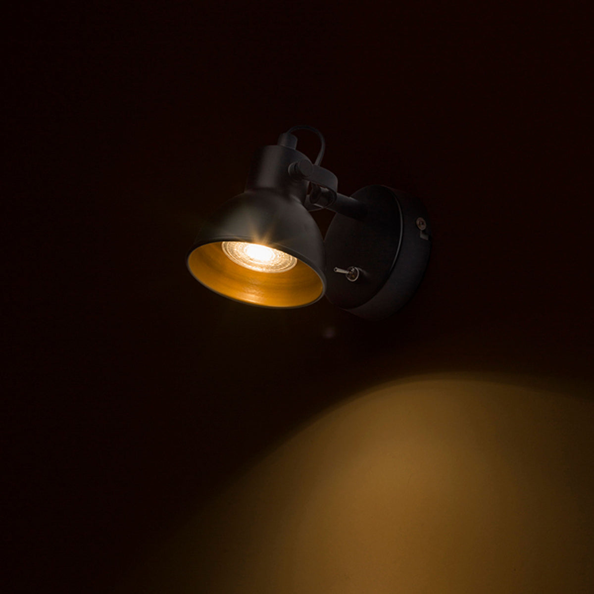RENDL spotlight ROSITA I wall black/gold 230V LED GU10 9W R12508 2