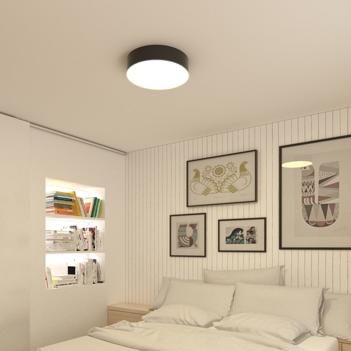 RENDL surface mounted lamp COIMBRA ceiling black 230V LED 24W 3000K R12526 2