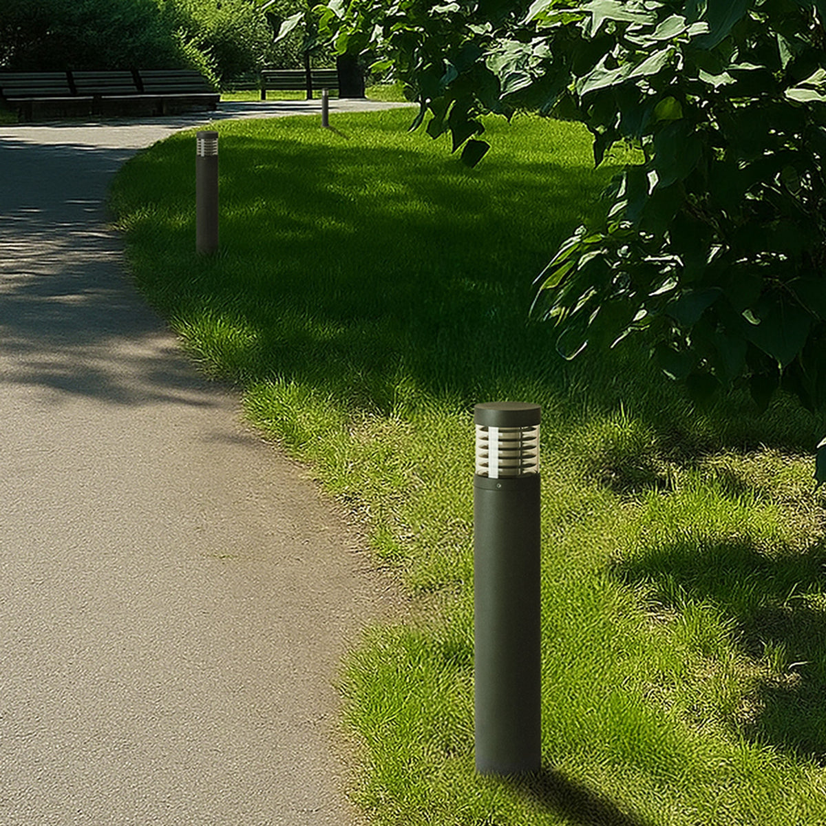 RENDL outdoor lamp ABAX 65 bollard anthracite grey  230V LED 15W IP54  3000K R12626 7