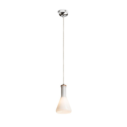 RENDL pendant lamp PULIRE CON pendant  opal-colored glass/wood/chrome 230V LED E14 6W R12663 2