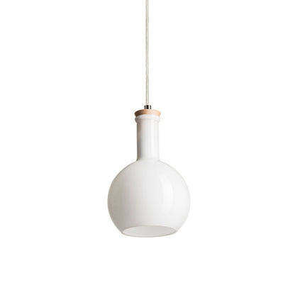 RENDL pendant lamp PULIRE RD pendant  opal-colored glass/wood/chrome 230V LED E14 6W R12664 1