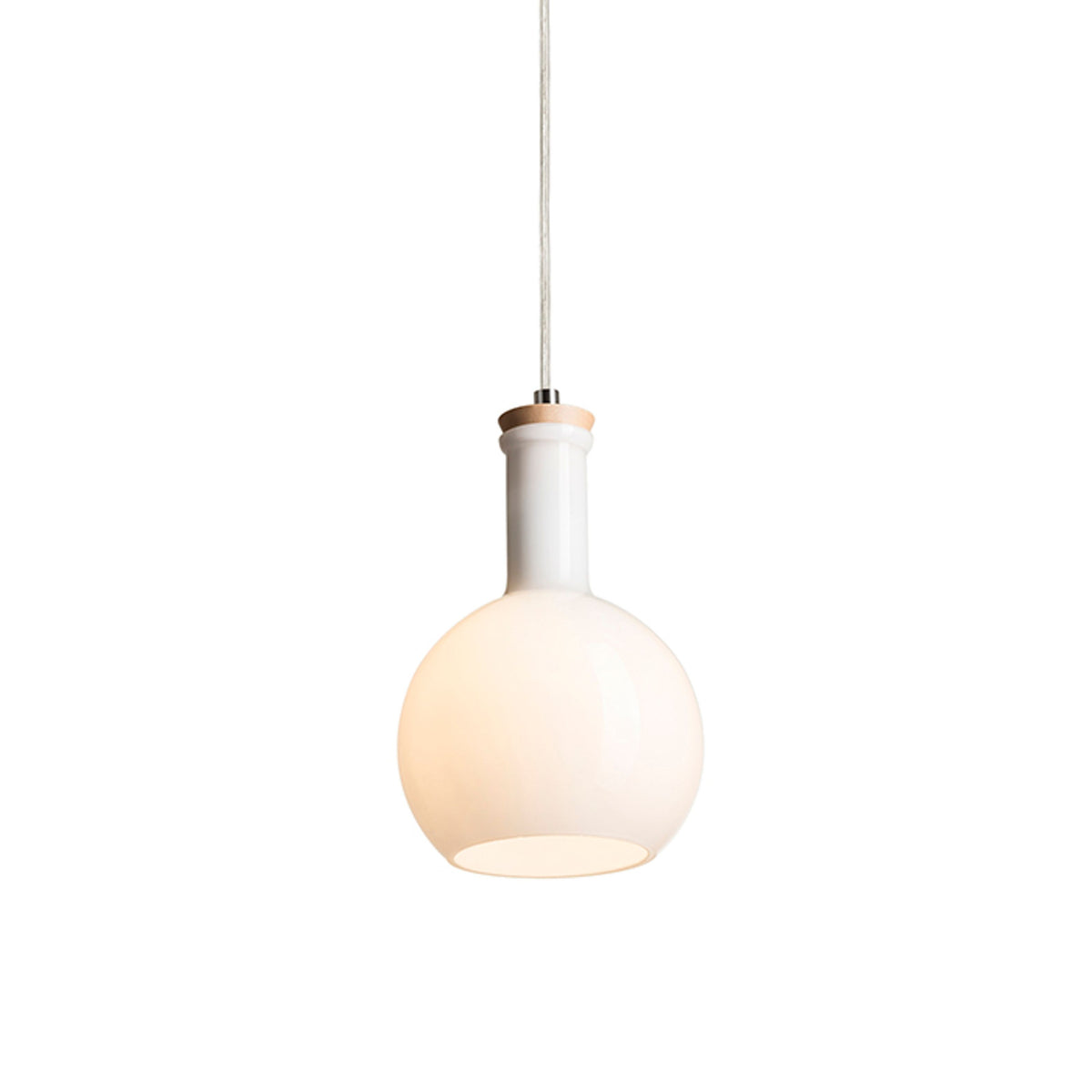 RENDL pendant lamp PULIRE RD pendant  opal-colored glass/wood/chrome 230V LED E14 6W R12664 3
