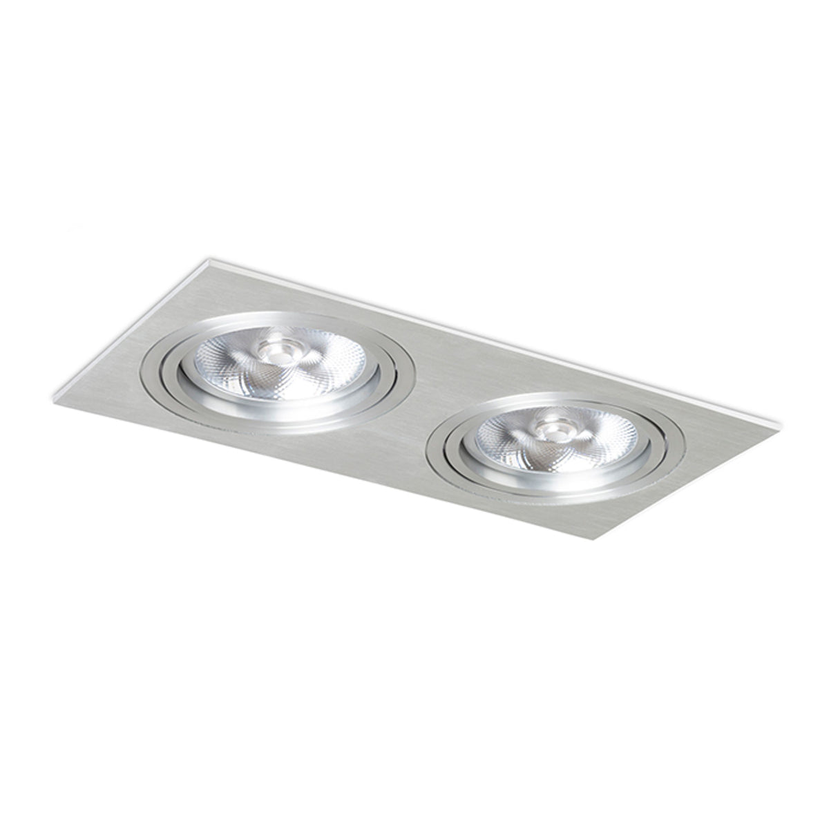 RENDL recessed light PASADENA G53 SQ II   brushed aluminum 230V LED G53 2x15W R12704 2