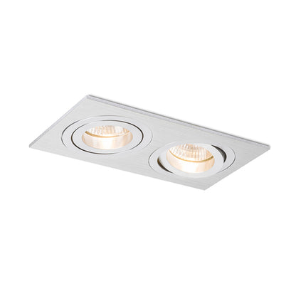 RENDL recessed light PASADENA GU10 SQ II recessed  brushed aluminum 230V LED GU10 2x7W R12712 1