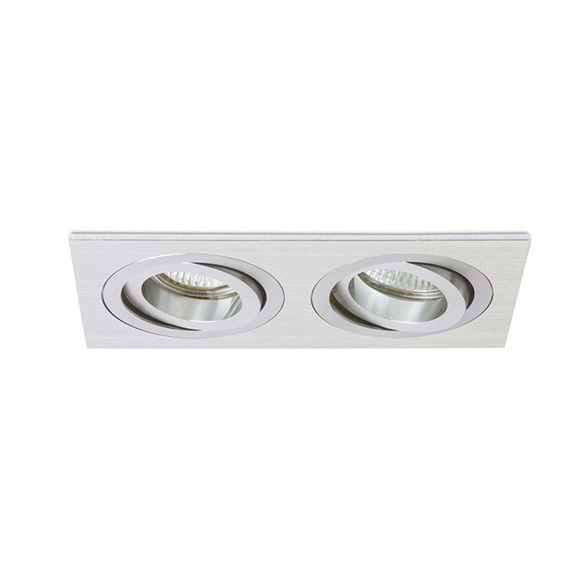 RENDL recessed light PASADENA GU10 SQ II recessed  brushed aluminum 230V LED GU10 2x7W R12712 2