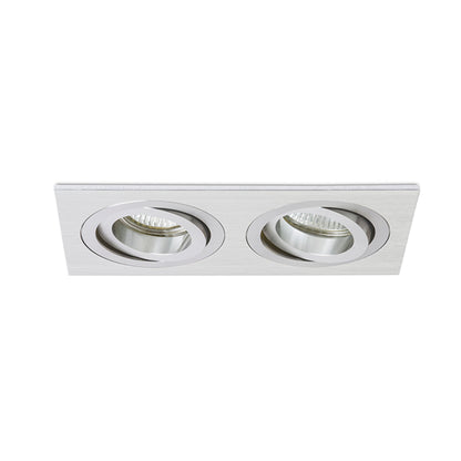 RENDL recessed light PASADENA GU10 SQ II recessed  brushed aluminum 230V LED GU10 2x7W R12712 2