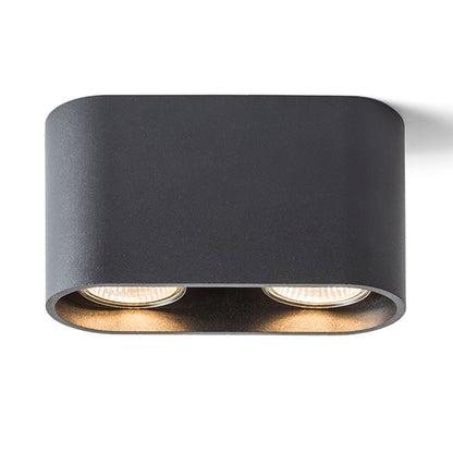 RENDL surface mounted lamp MANTOVA II ceiling matte black  230V LED GU10 2x7W R12734 2