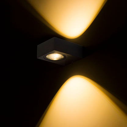 RENDL outdoor lamp KORSO II wall  anodized black 230V LED 2x3W 120° IP54  3000K R12832 2