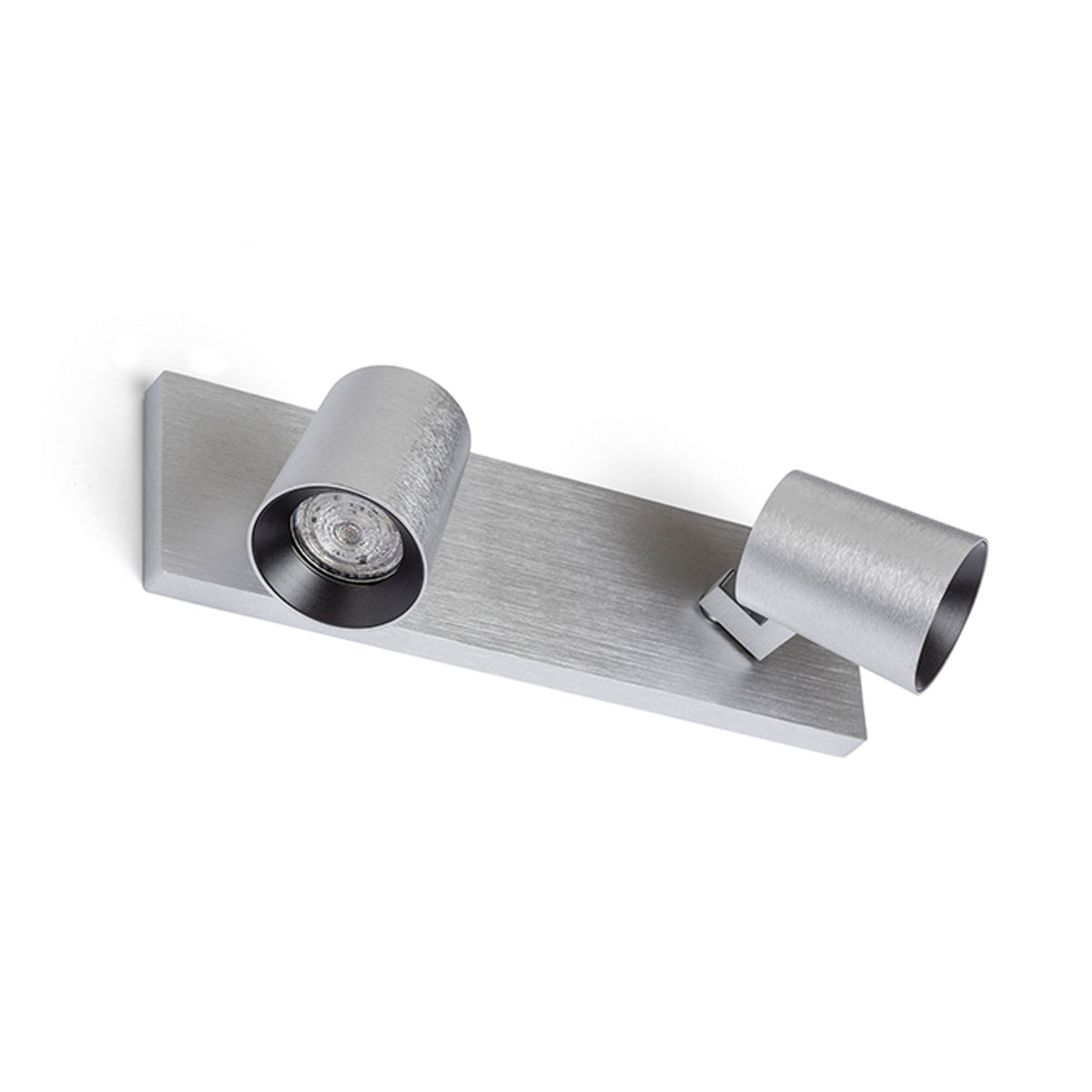 RENDL spotlight KENNY II surface mounted  brushed aluminum/black 230V LED GU10 2x8W R12916 2